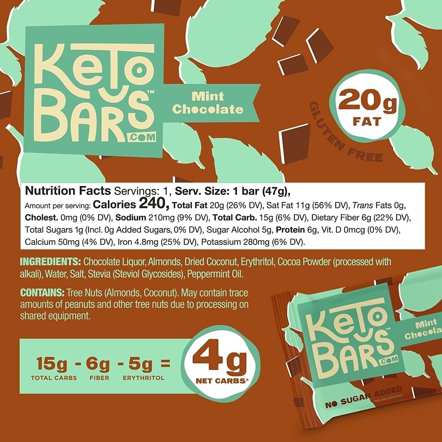 Mint Chocolate Keto Bars (10 Pack)