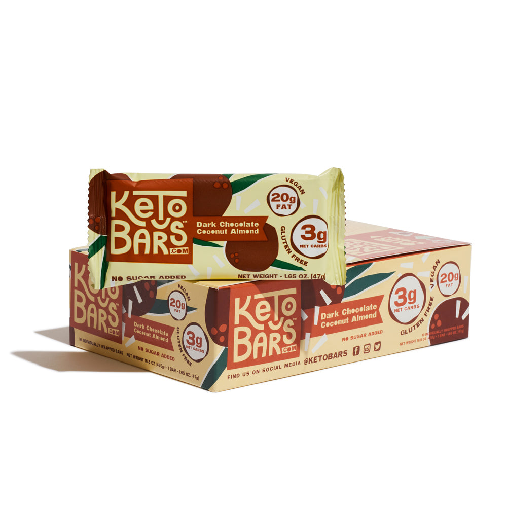 Dark Chocolate Coconut Almond Keto Bars, 10 pack.
