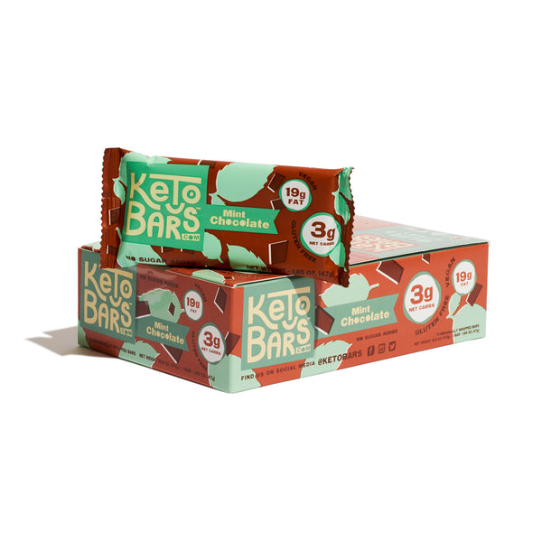 Mint Chocolate Keto Bars, 10 pack.