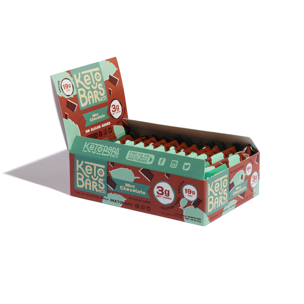 Mint Chocolate Keto Bars, 10 pack.